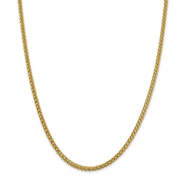 4.3mm, 14k Yellow Gold Hollow Wheat Chain Necklace, 24 Inch - Picture 3 of 8